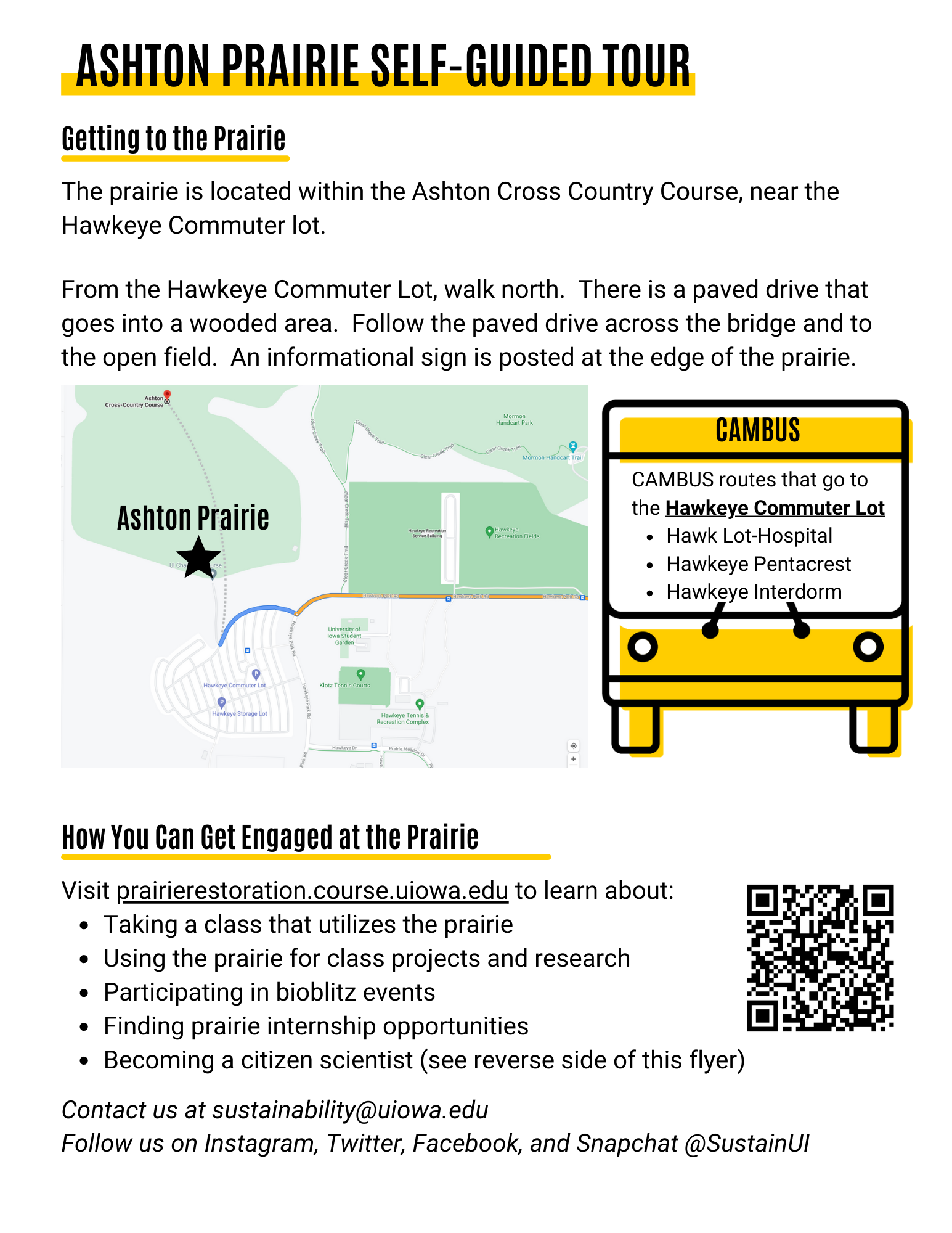 Directions for getting to the prairie